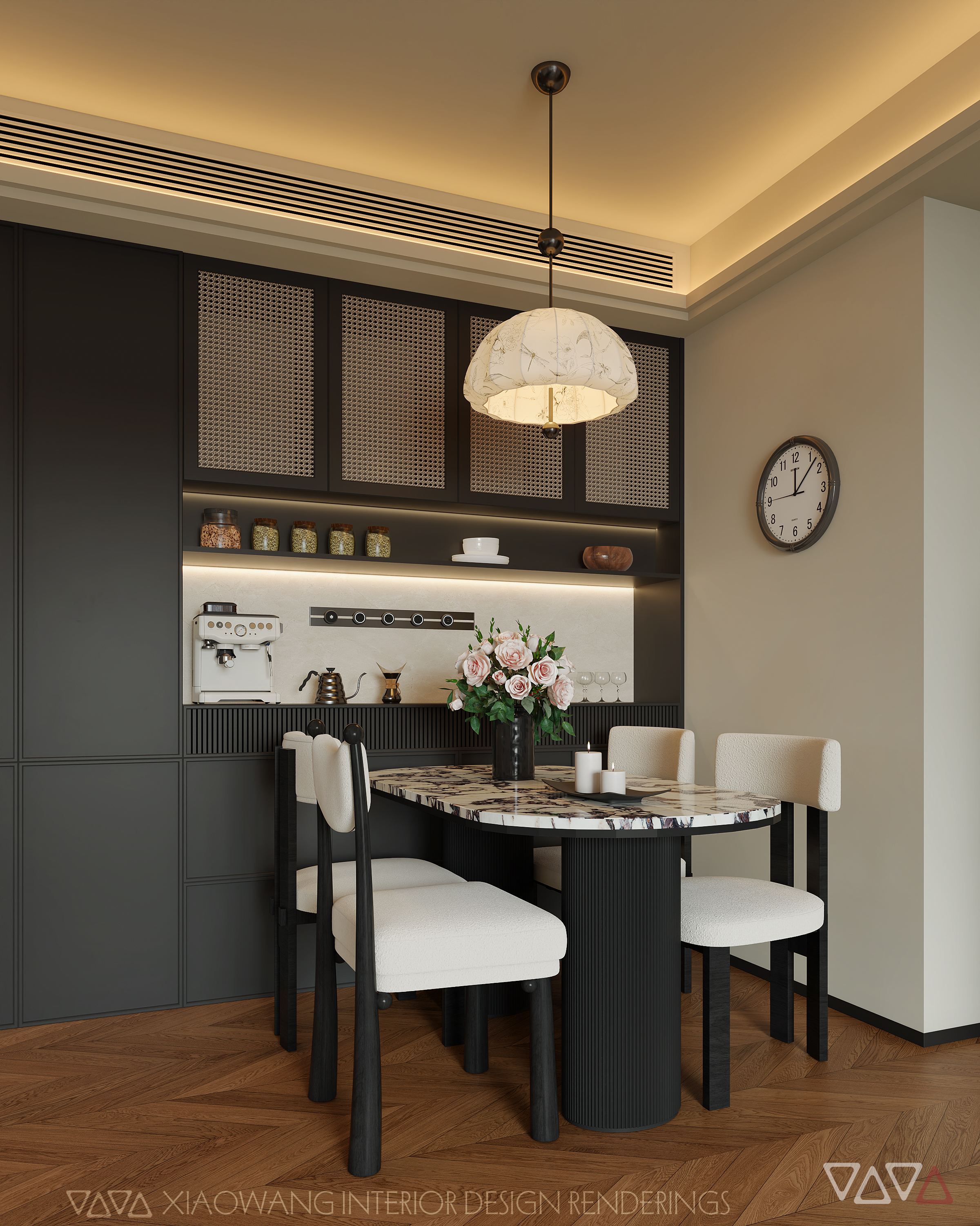 法式中古风客餐厅效果图-4