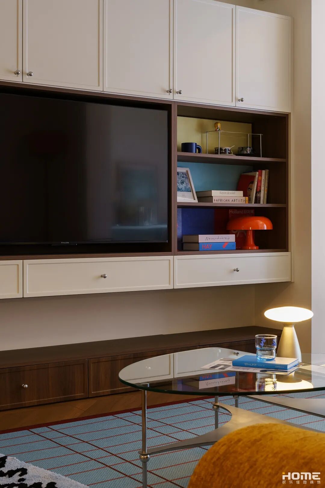 佳园实景|莓想|105㎡包豪斯中古风，三室改两室，大胆鲜活的色彩推门直接被硬控！-44