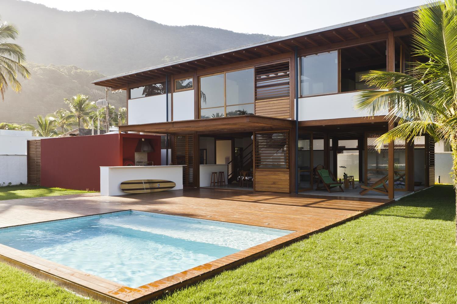 巴西 SP 海滨优雅木结构住宅-3