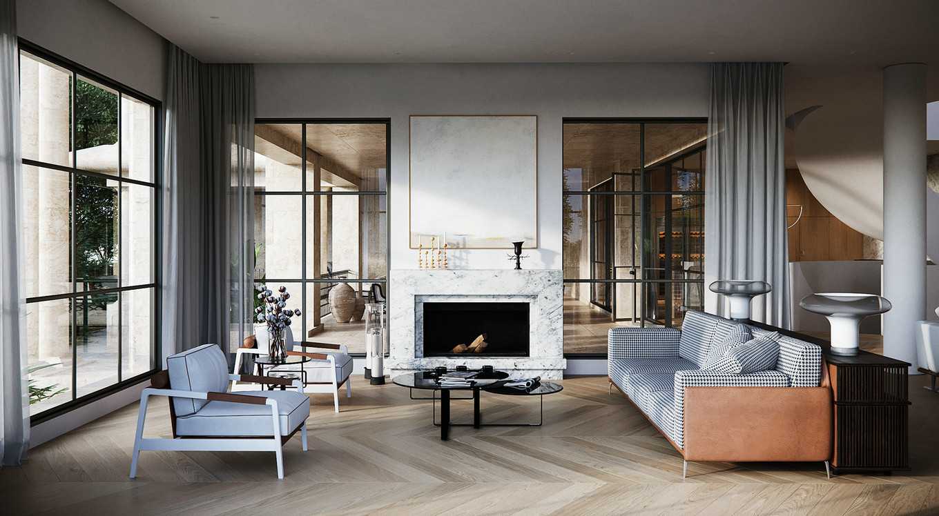 现代简约线条感别墅设计-2