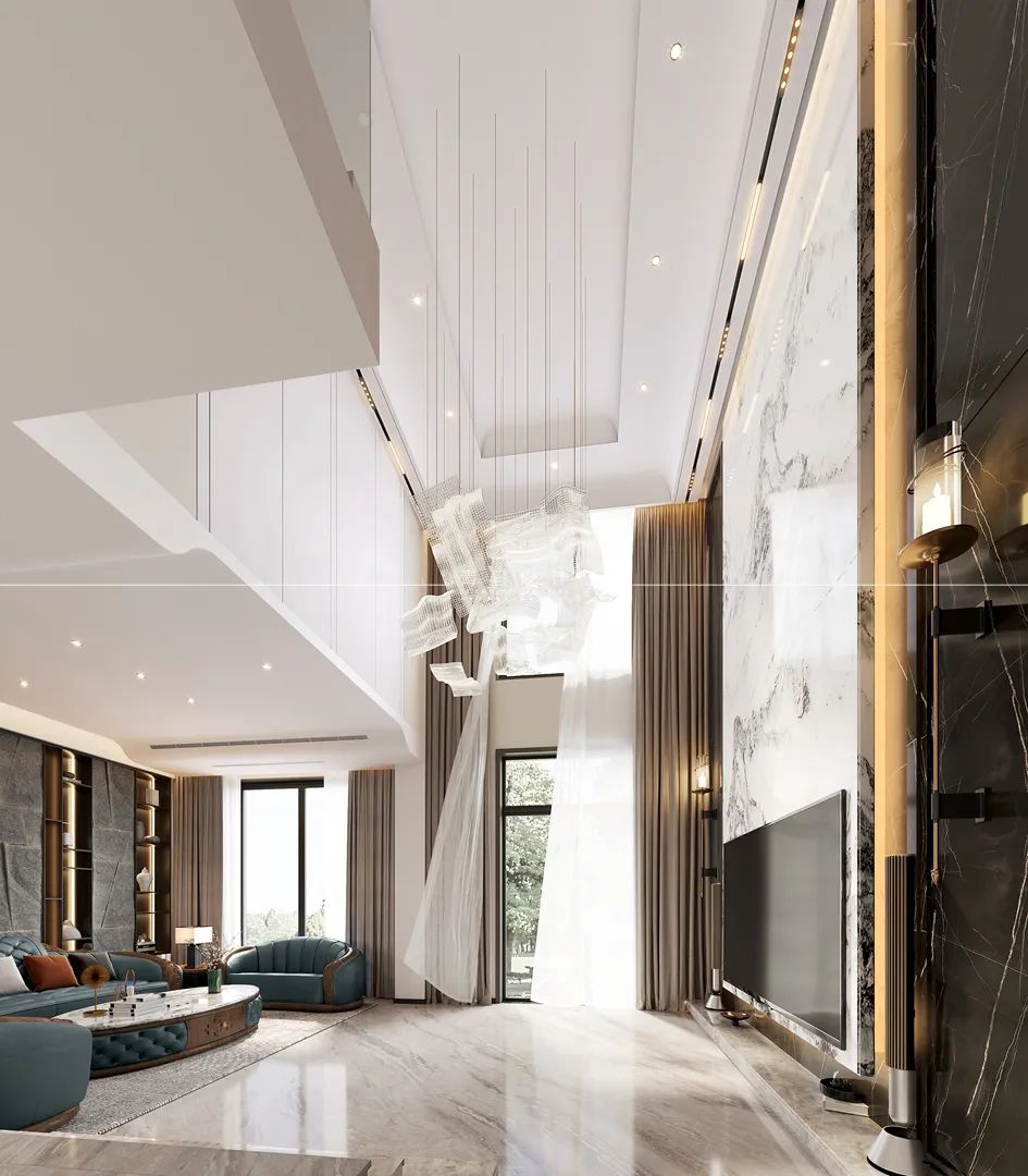 《雁鸣墅语》现代轻奢联排别墅丨青马别墅设计-19