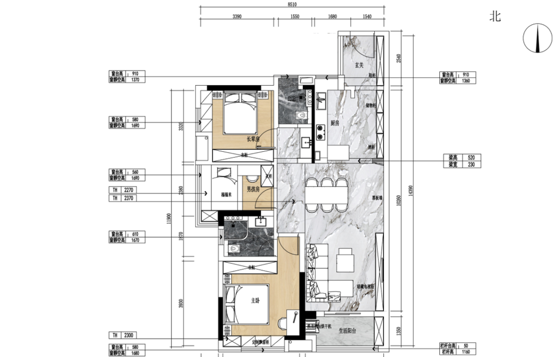 北欧风温馨之家 | 100 平空间改造实例-5