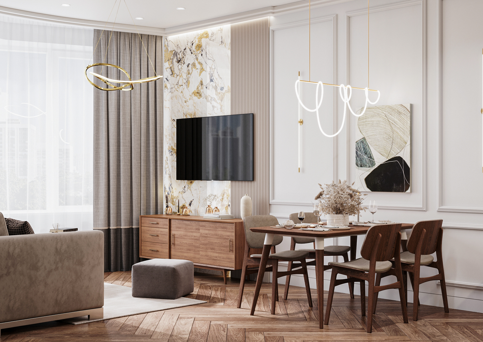 River Park part·1 厨房和客厅设计-4