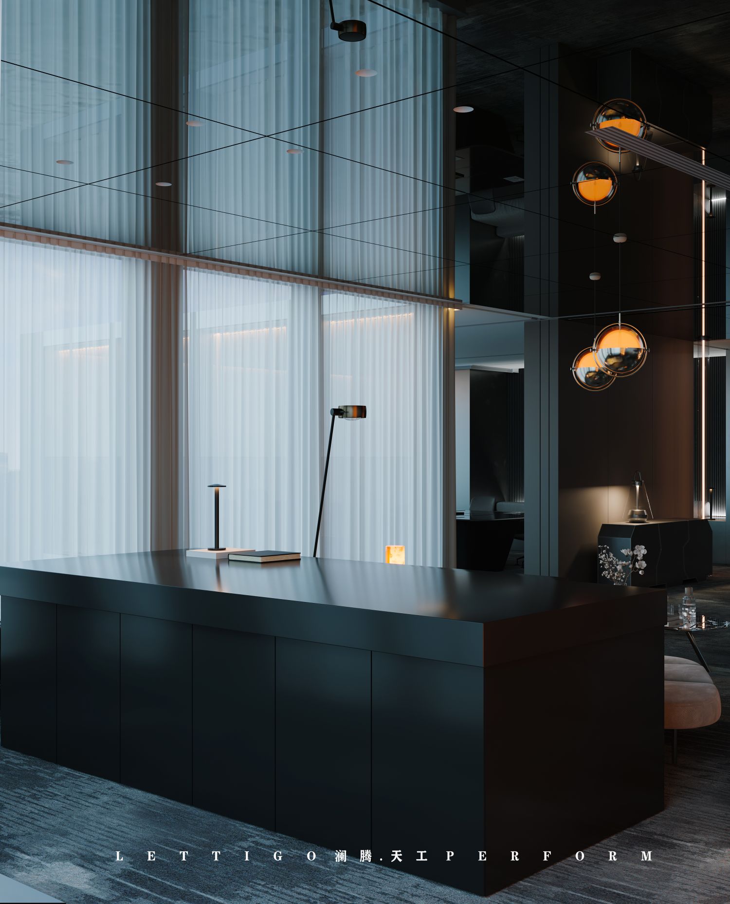 不同灯光办公室案例-14