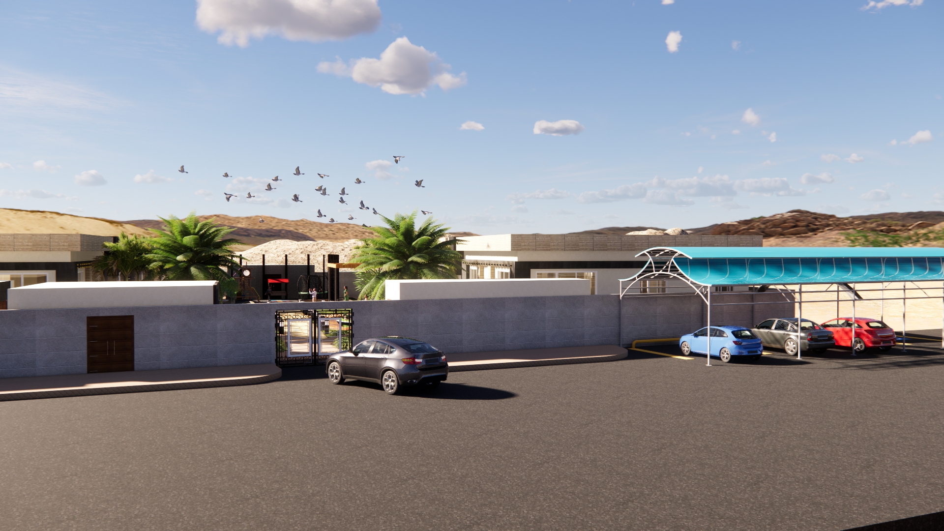 تصميم لميني كمبوند بالسعوديه مباني ولانداسكيب-15