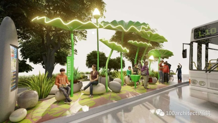 浙江嘉兴“南湖荷驿” | 绿色环保的公交车站设计-34