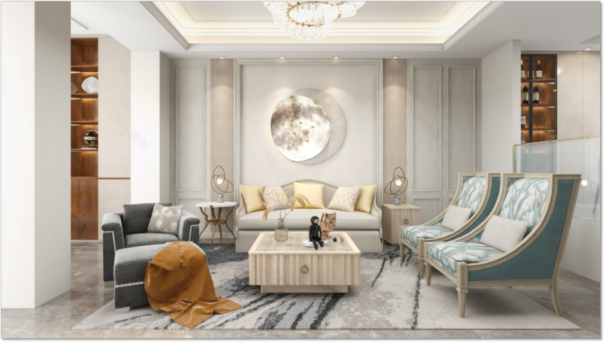 现代美式别墅设计丨洛克尚品-17