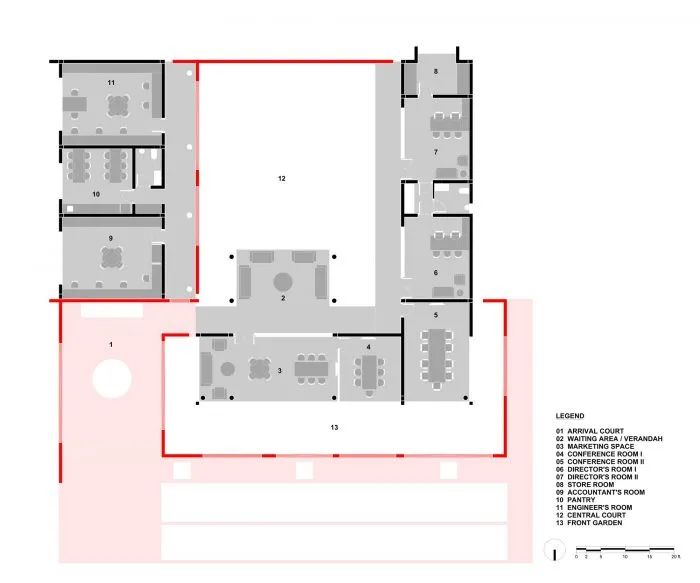 印度多层空间绿色办公室-48