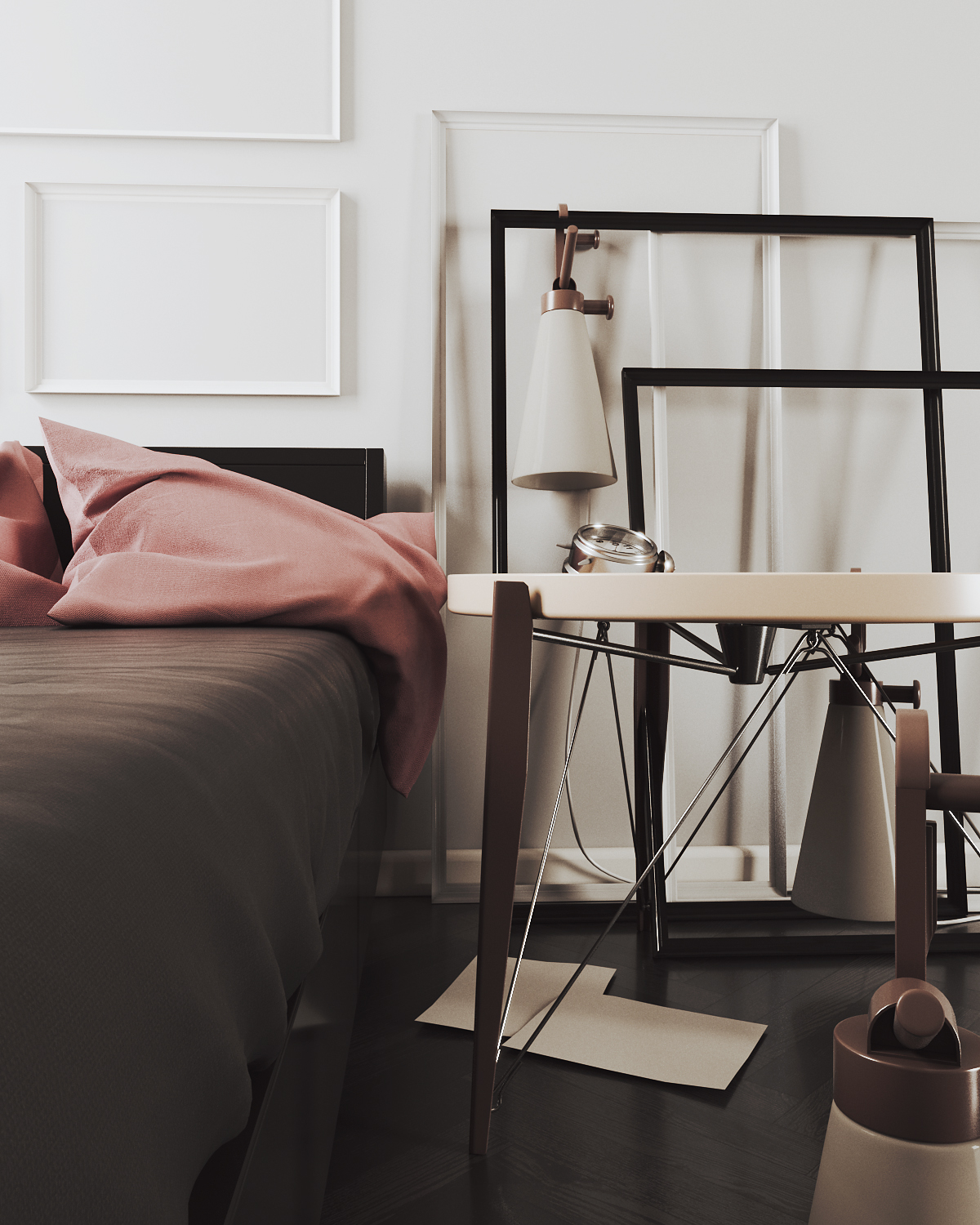 矩阵空间 Matrix Space | 艺术简约卧室的不同时段灯光魅力-8