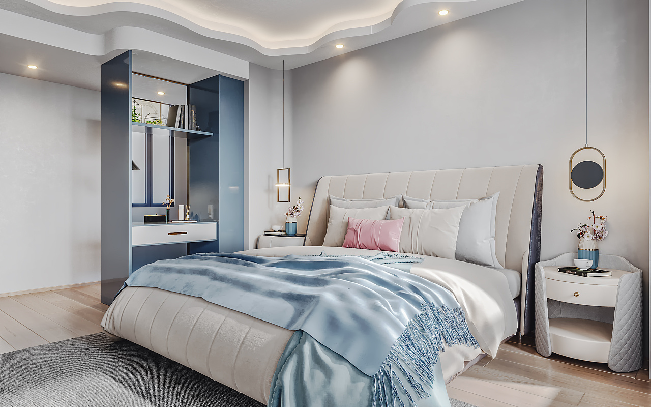 现代简约主人房设计-10