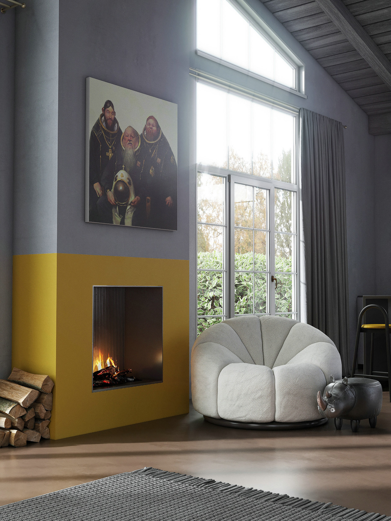 200㎡黄色系公寓设计-2