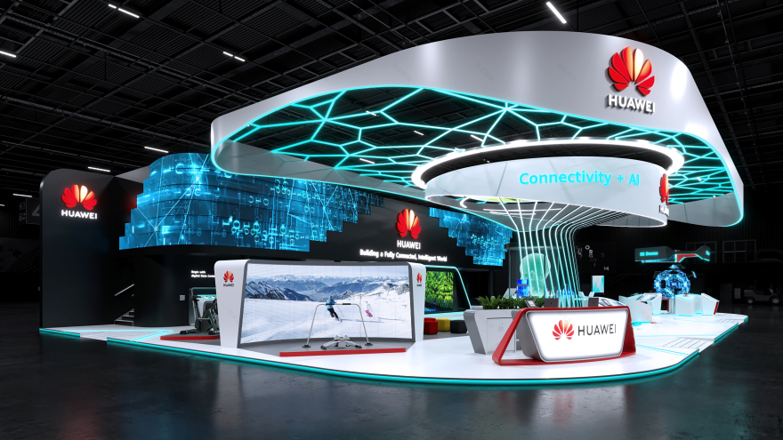 华为智能世界主题展览展位设计-5
