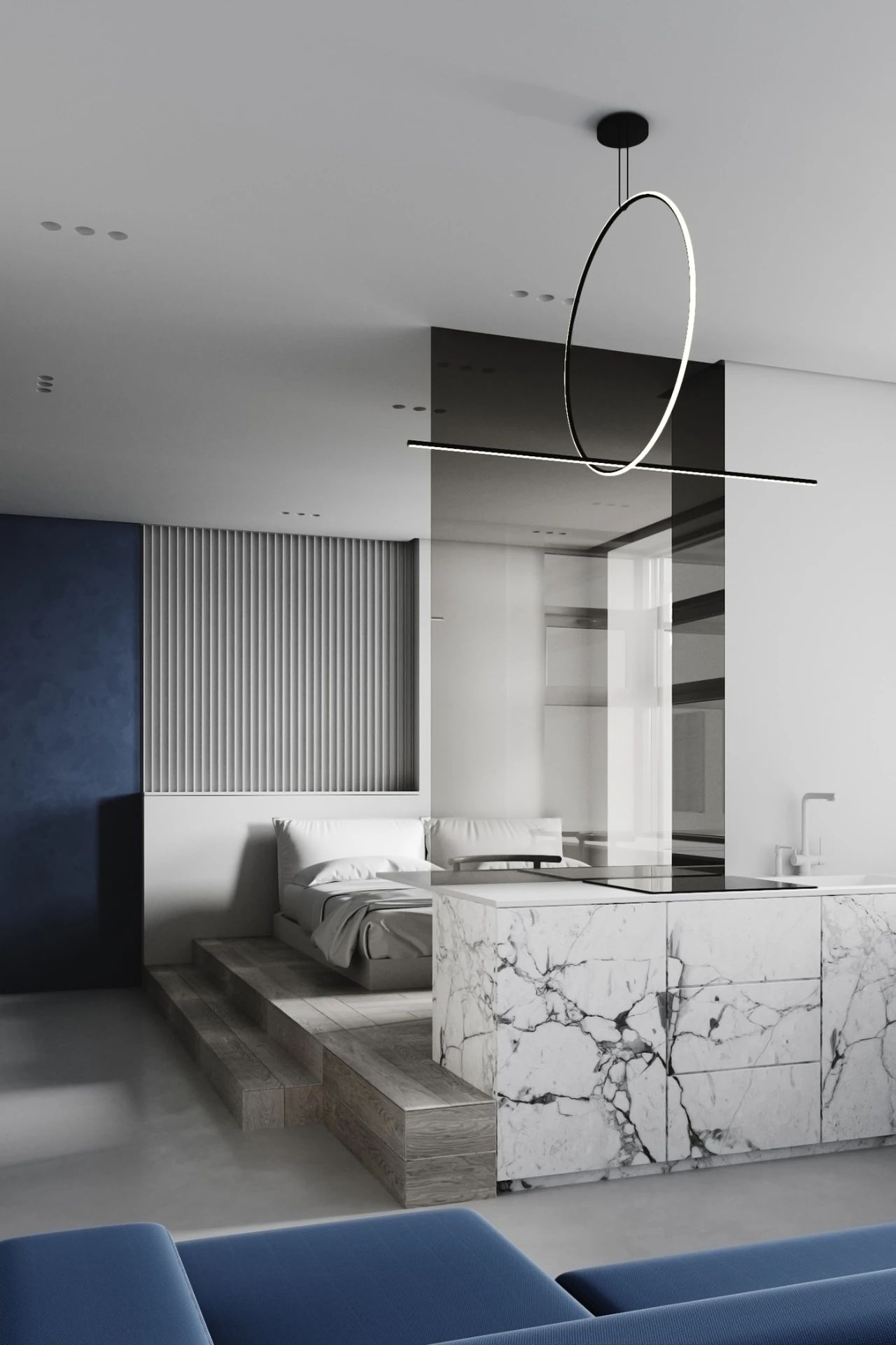 基辅黑白灰禁欲系家居,Anastasiia Reznichenko 现代设计典范-36