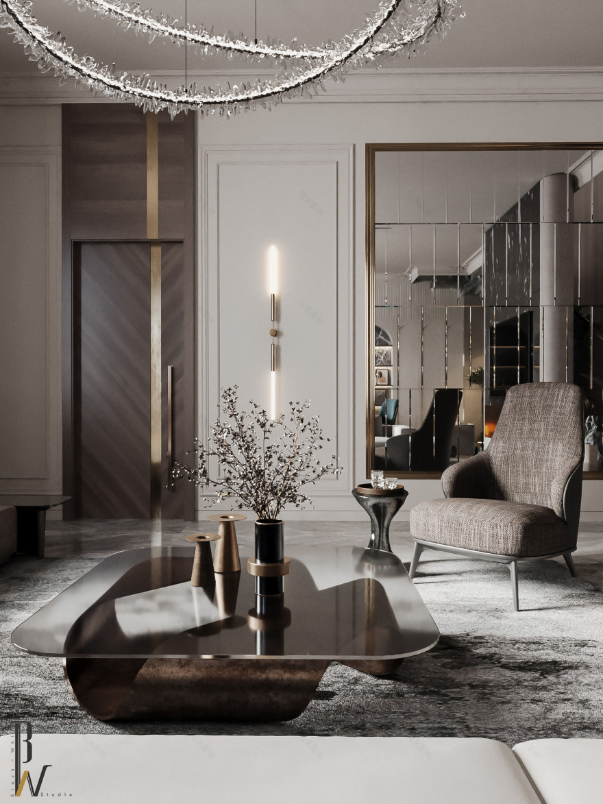 主厅设计丨沙特阿拉伯丨Black N White-23