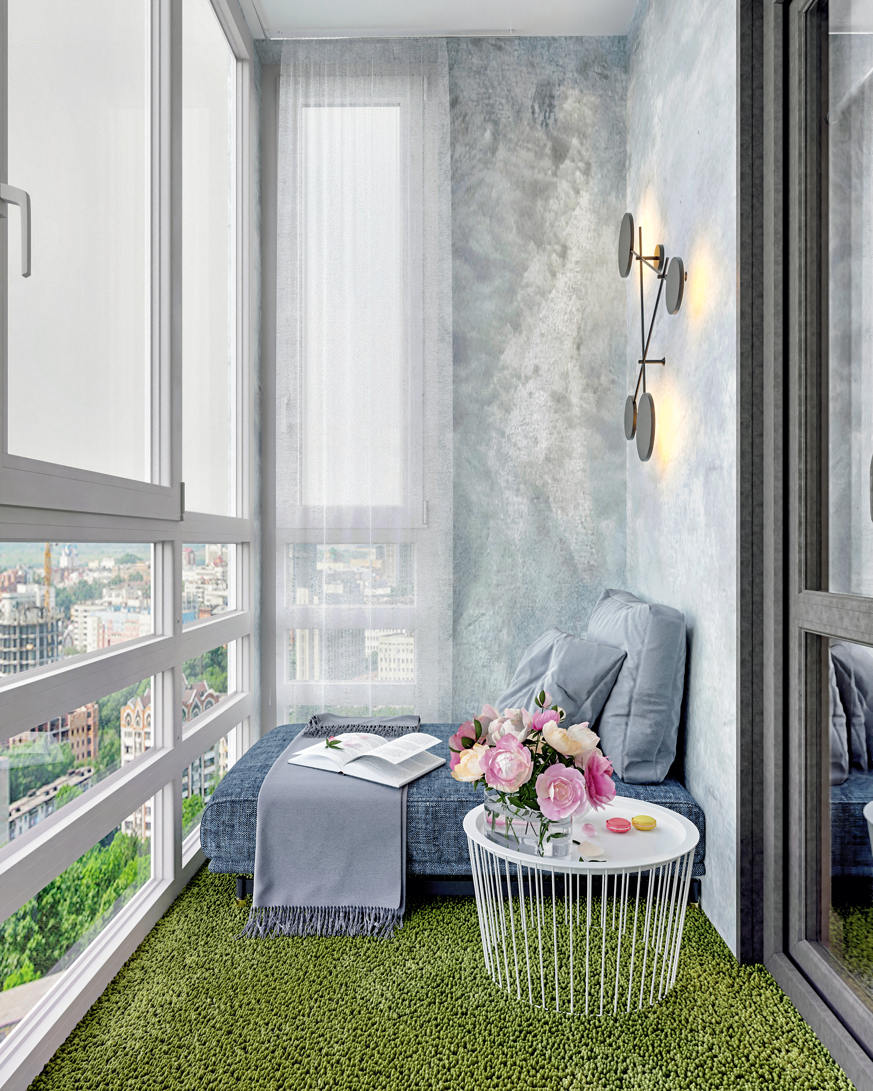 Визуализация спальни с балконом.-6