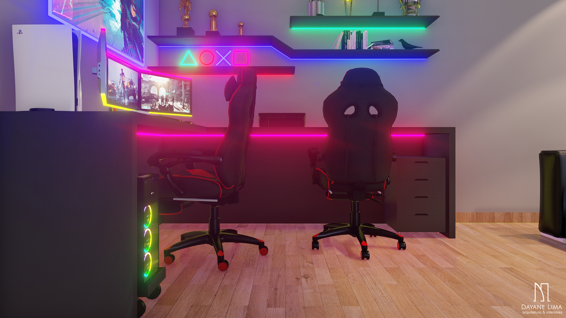 Sala Gamer | Arquitetura de Interiores-4
