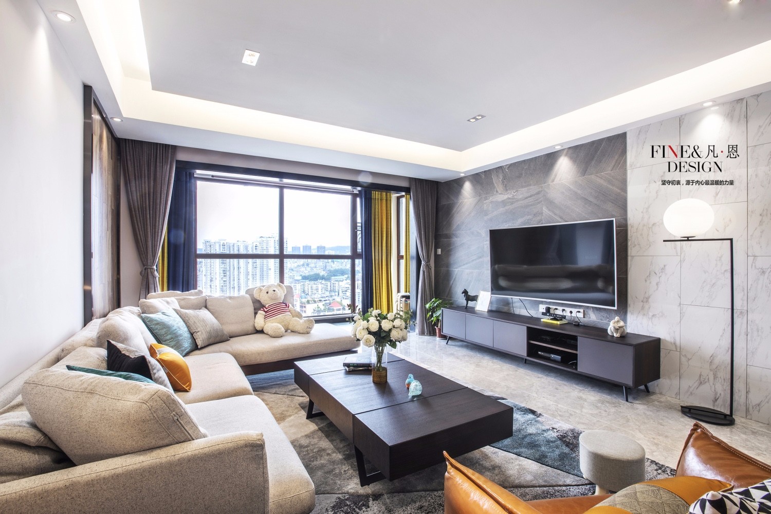 金色阳光——贵阳140㎡有温度的现代住宅  凡恩设计-8