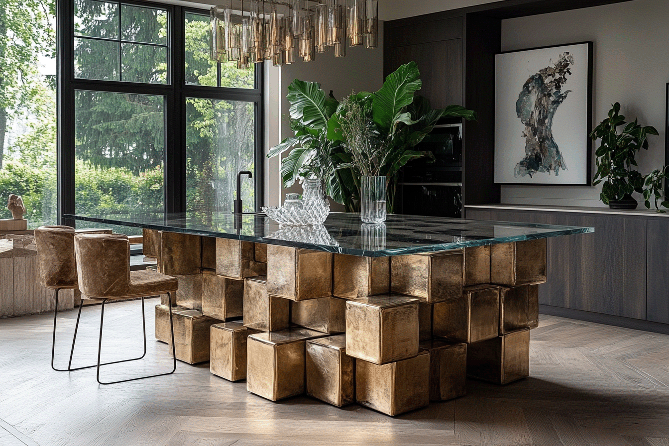 一个功能性艺术厨房岛台-22