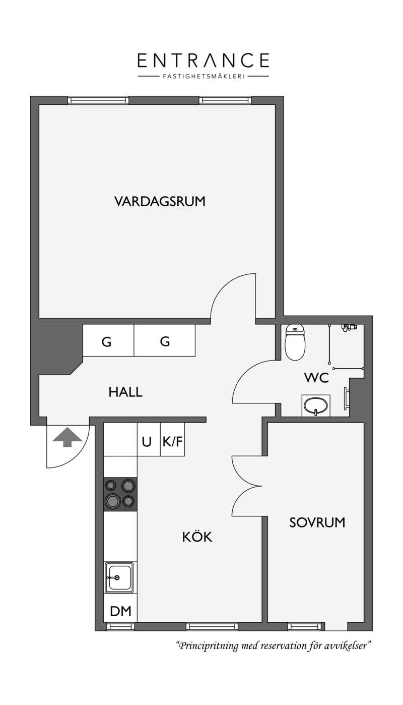 梦幻花卉厨房与雪白客厅 | 哥德堡公寓设计-24