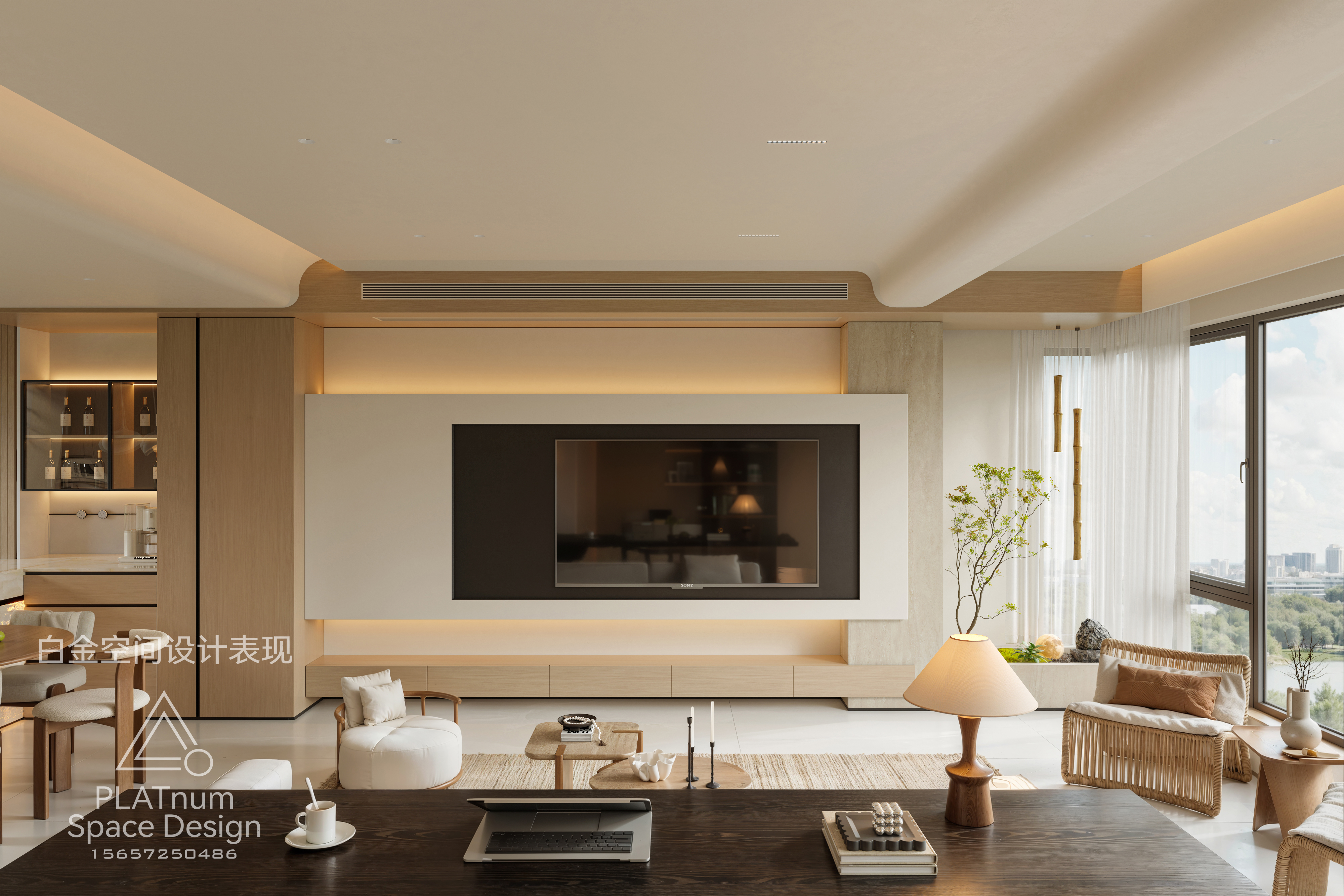 原木风设计 原木风客厅-0