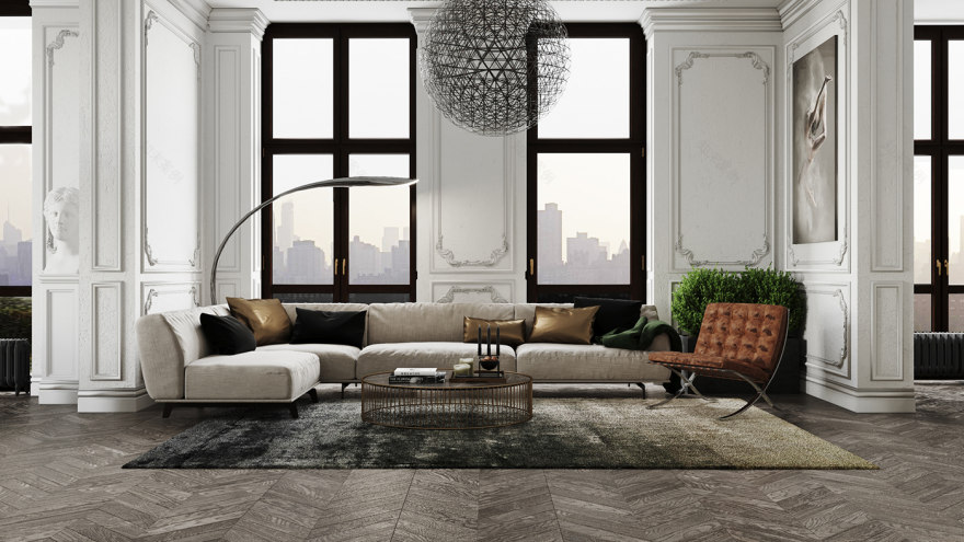 俄罗斯诺沃西比尔斯克 159 平米别墅,古典与现代风格完美融合-6