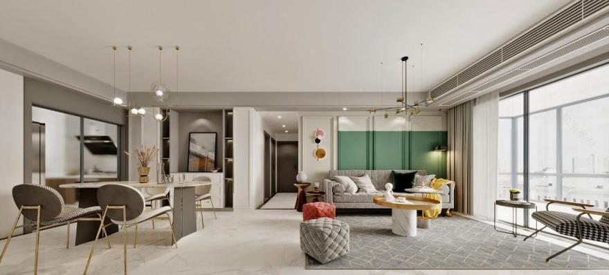 北欧现代风家居,精致收纳与色彩碰撞的完美融合-4