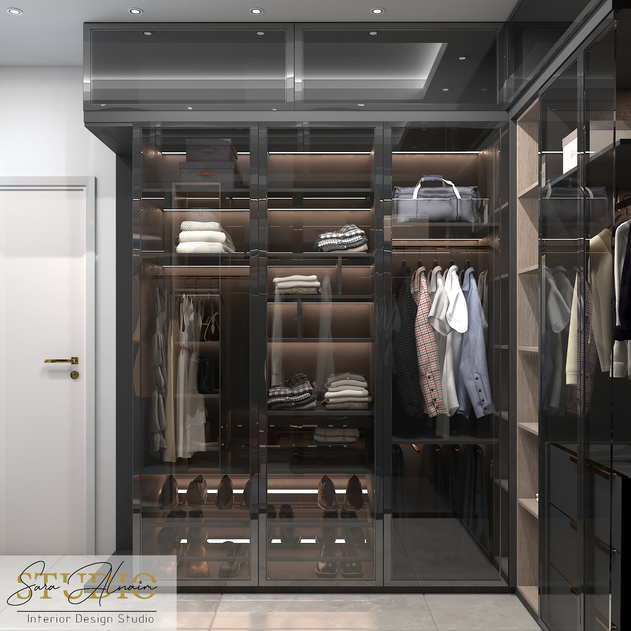 现代主卧与更衣室设计-8