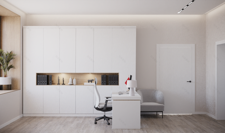 政府机构设计项目(办公室空间室内设计与3D可视化)-31