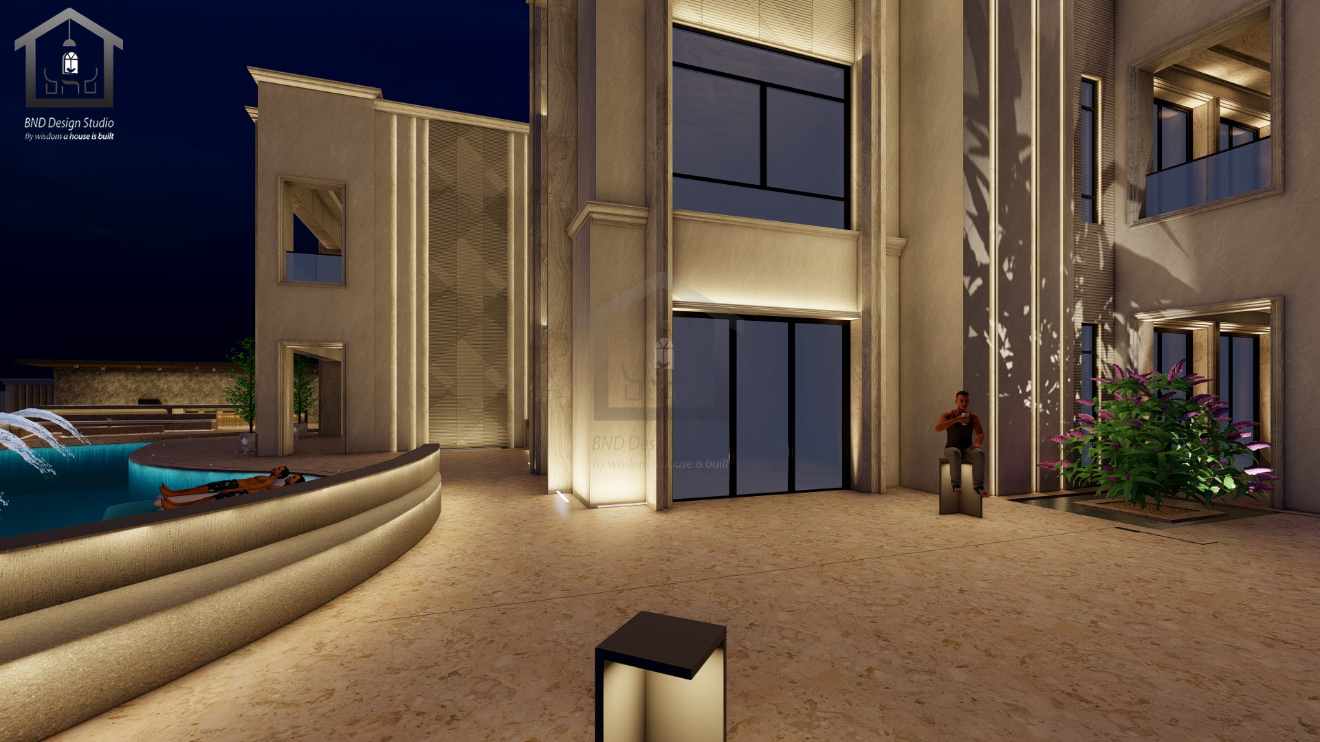 Private Villa - Facade & Landscape Lighting Design-UAE-9