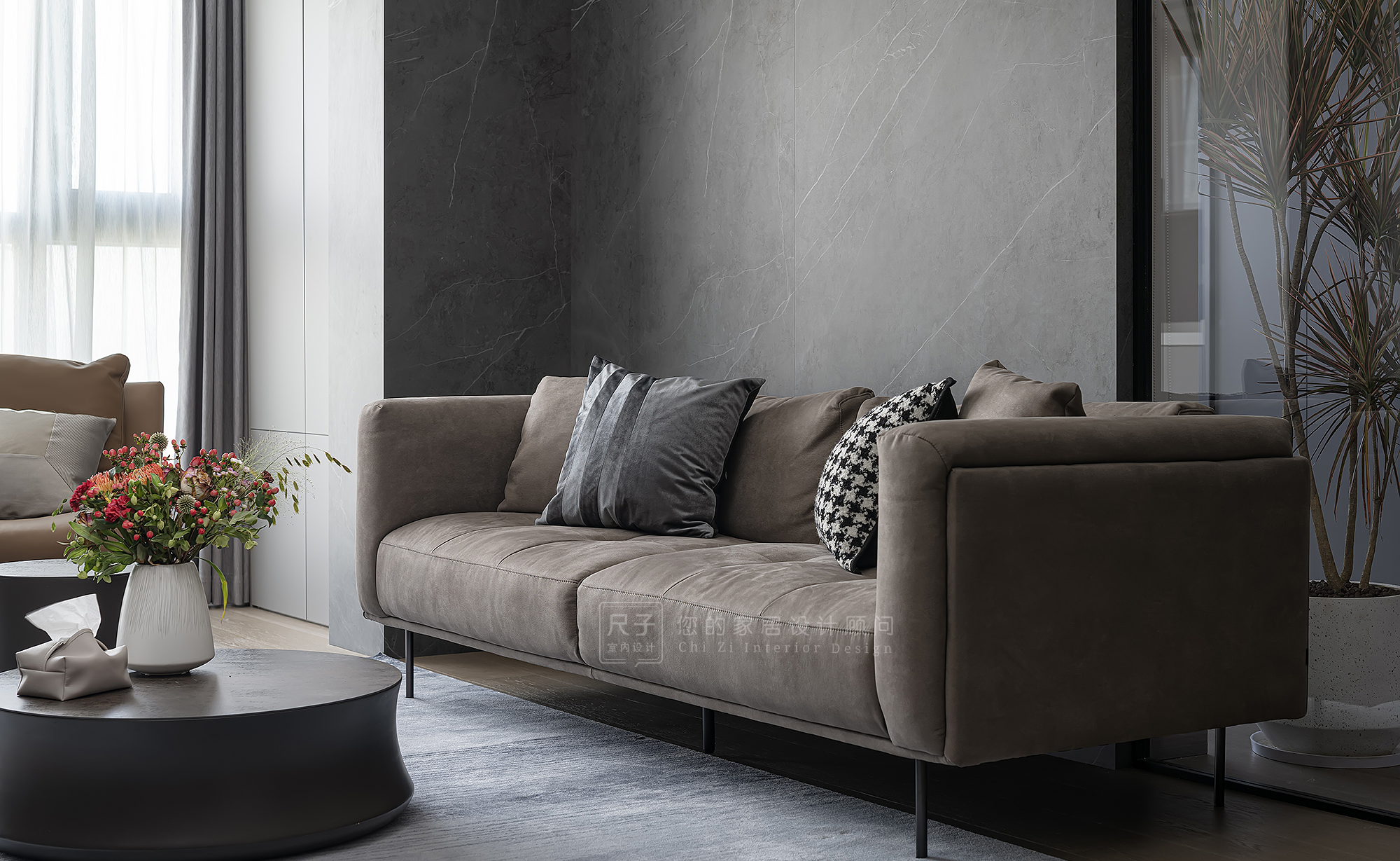 酷灰质感的都市馨居丨中国深圳丨尺子室内设计-48