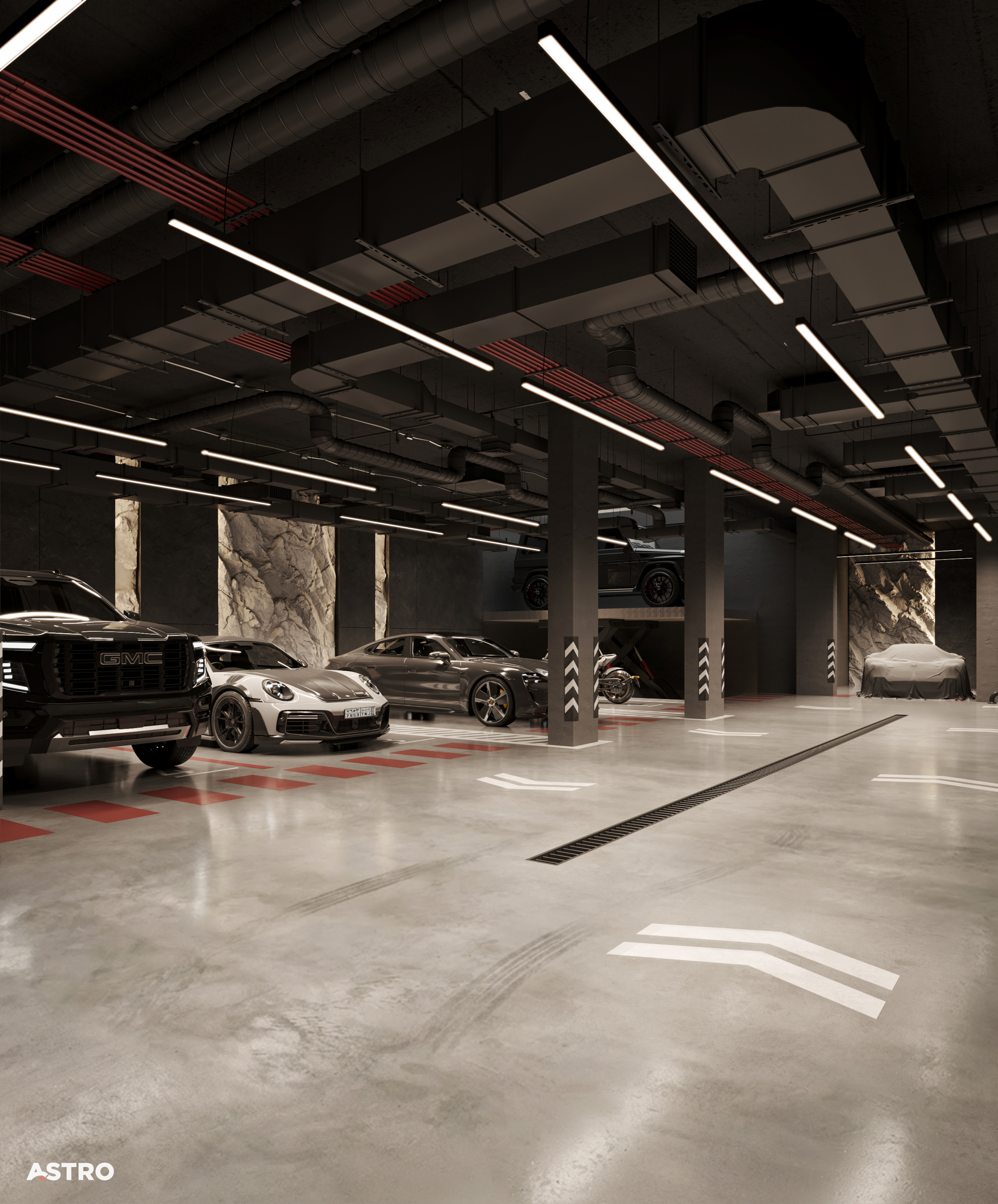 Basement Parking Design（地下室停车设计）丨沙特阿拉伯丨Astro Architects-9