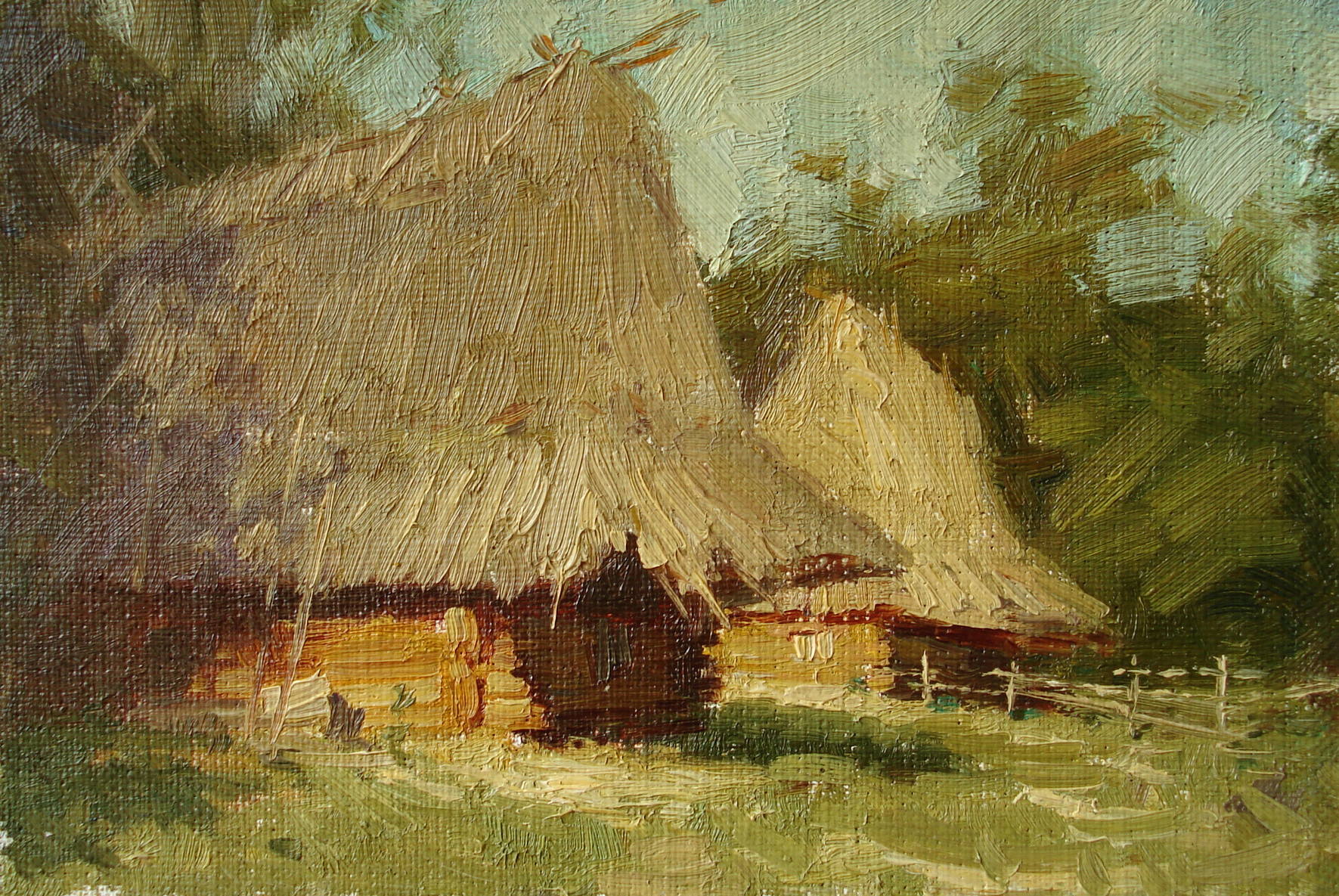 Ukrainian village , plein air oil paintings-4