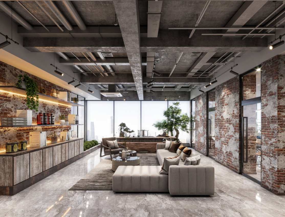 工业风红砖墙办公室设计-3