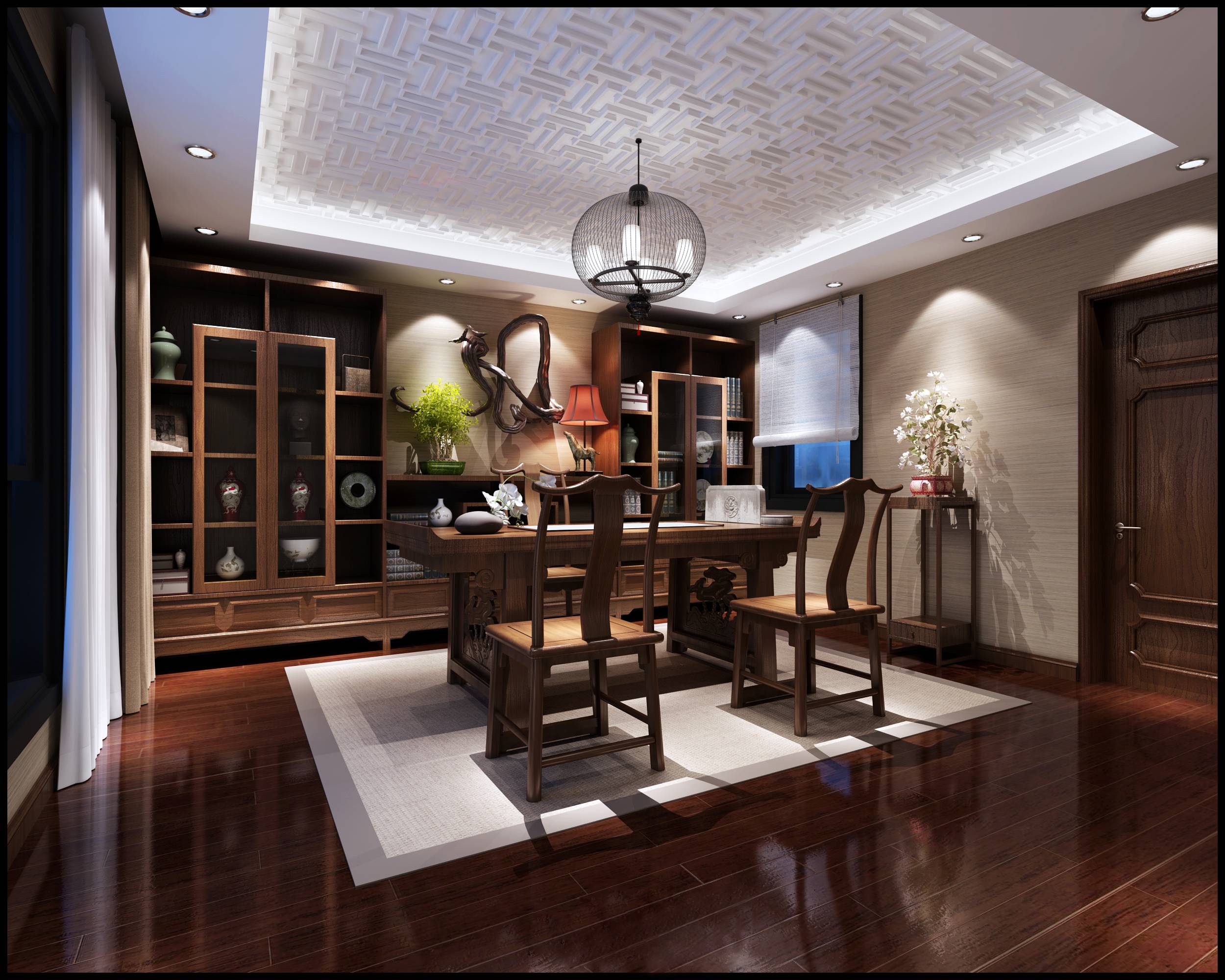 新中式 中式古典 奢华家装别墅样板房-14-18