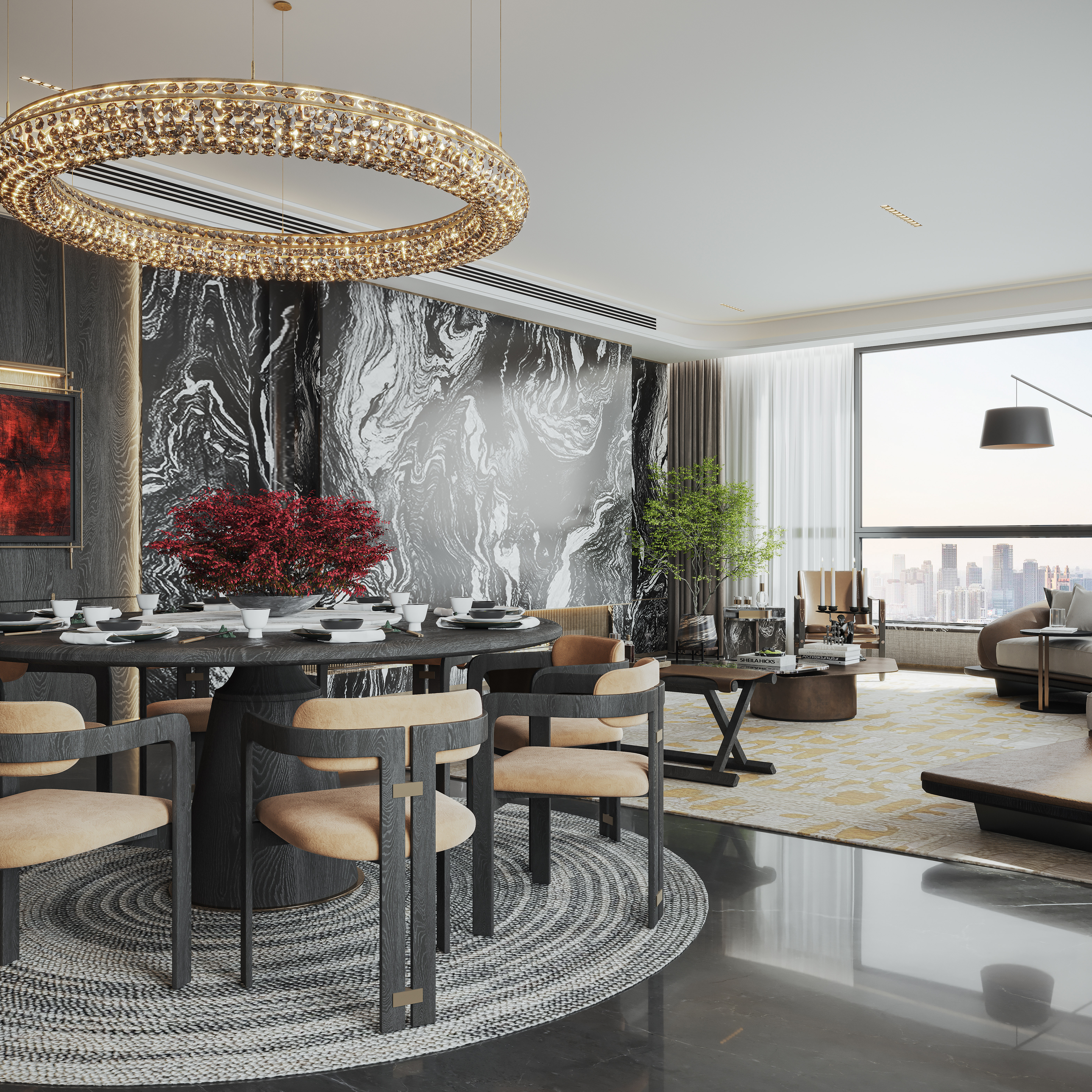 Rendering of a flat dining room-4