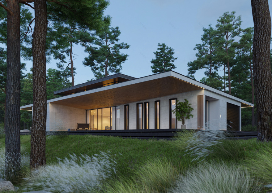 河畔家庭别墅,室内外空间交融-9