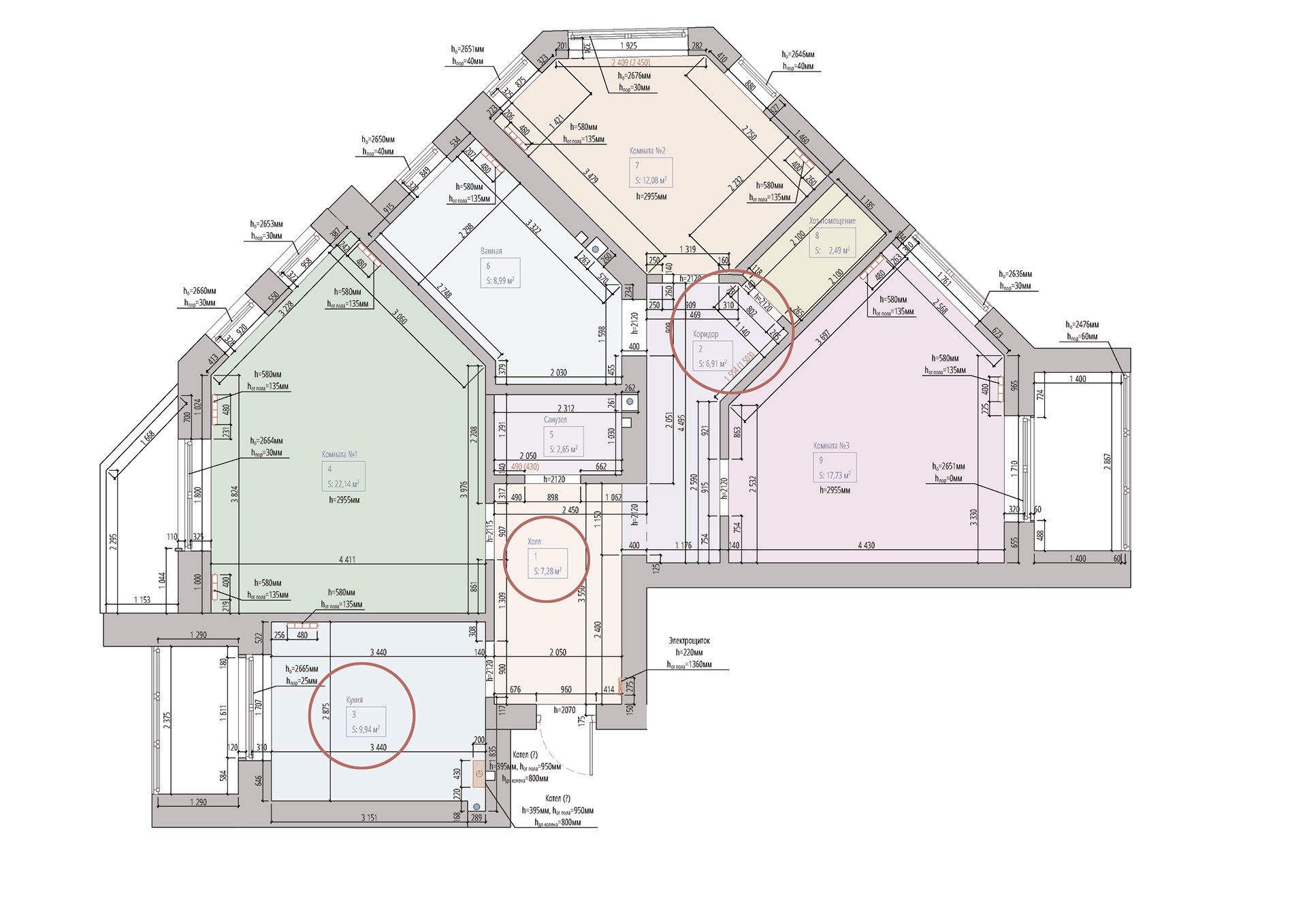 90平米海滨三居室公寓设计项目丨俄罗斯加里宁格勒丨娜塔莉亚·兹马钦斯卡娅工作室-21