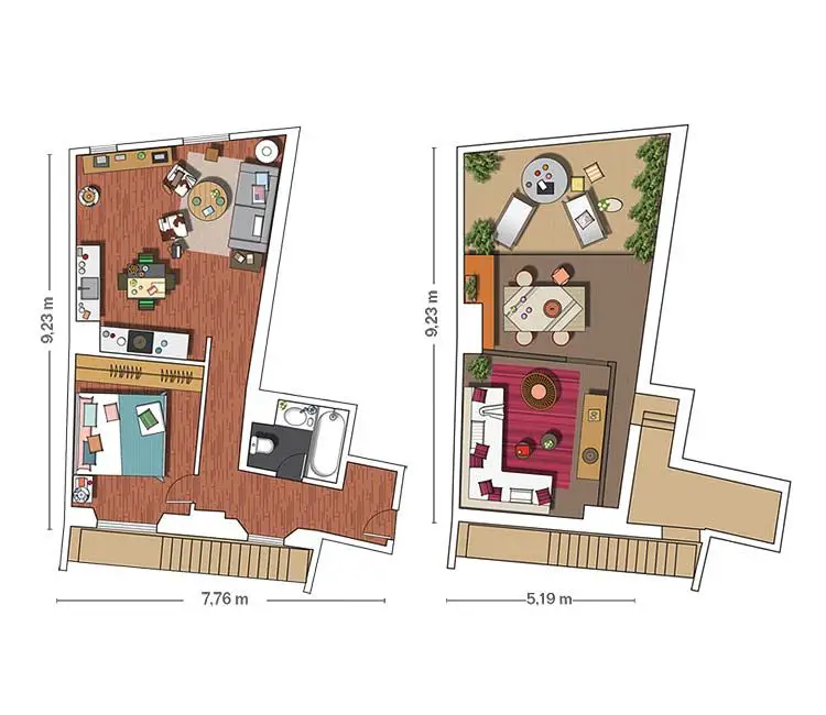 顶楼公寓的巴塞罗那美景-16