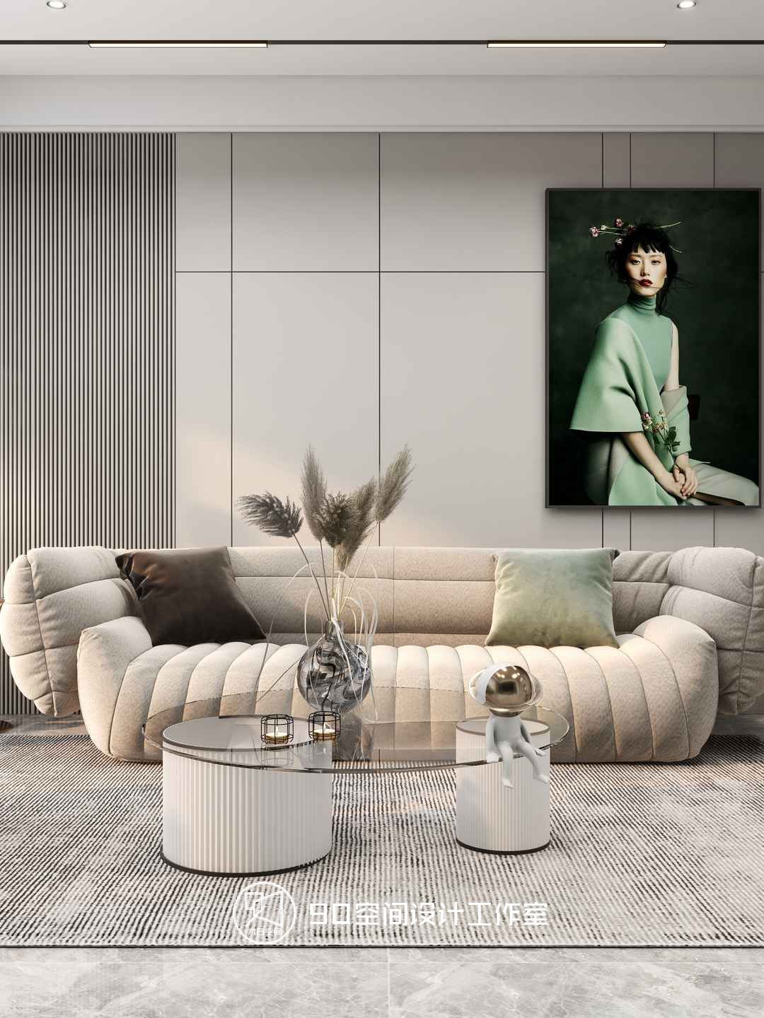 《薄荷绿》87 平方现代简约空间设计-13