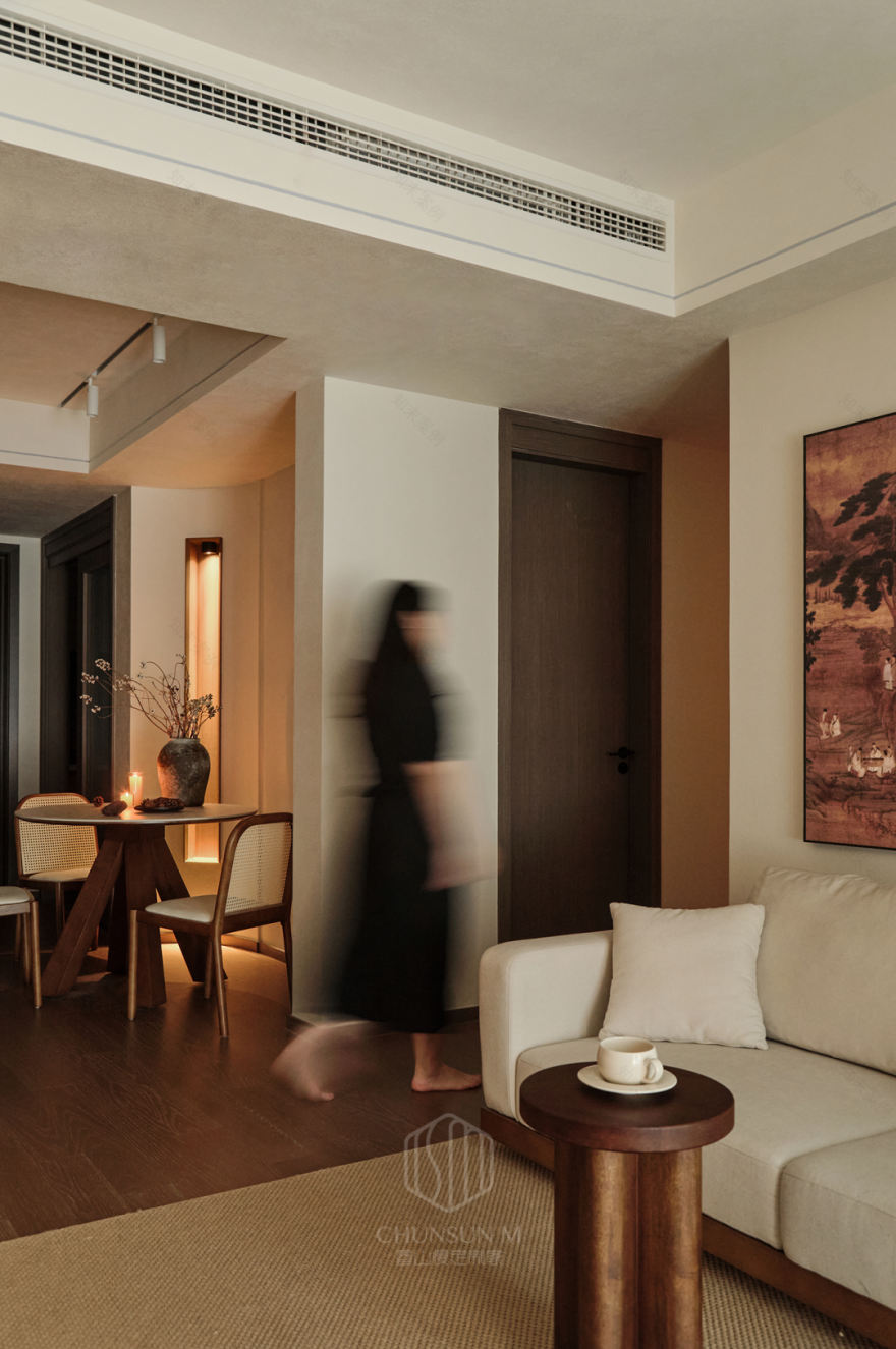 玄武映园186㎡|侘寂中古,将生活的烟火气凝练为空间诗学!-6