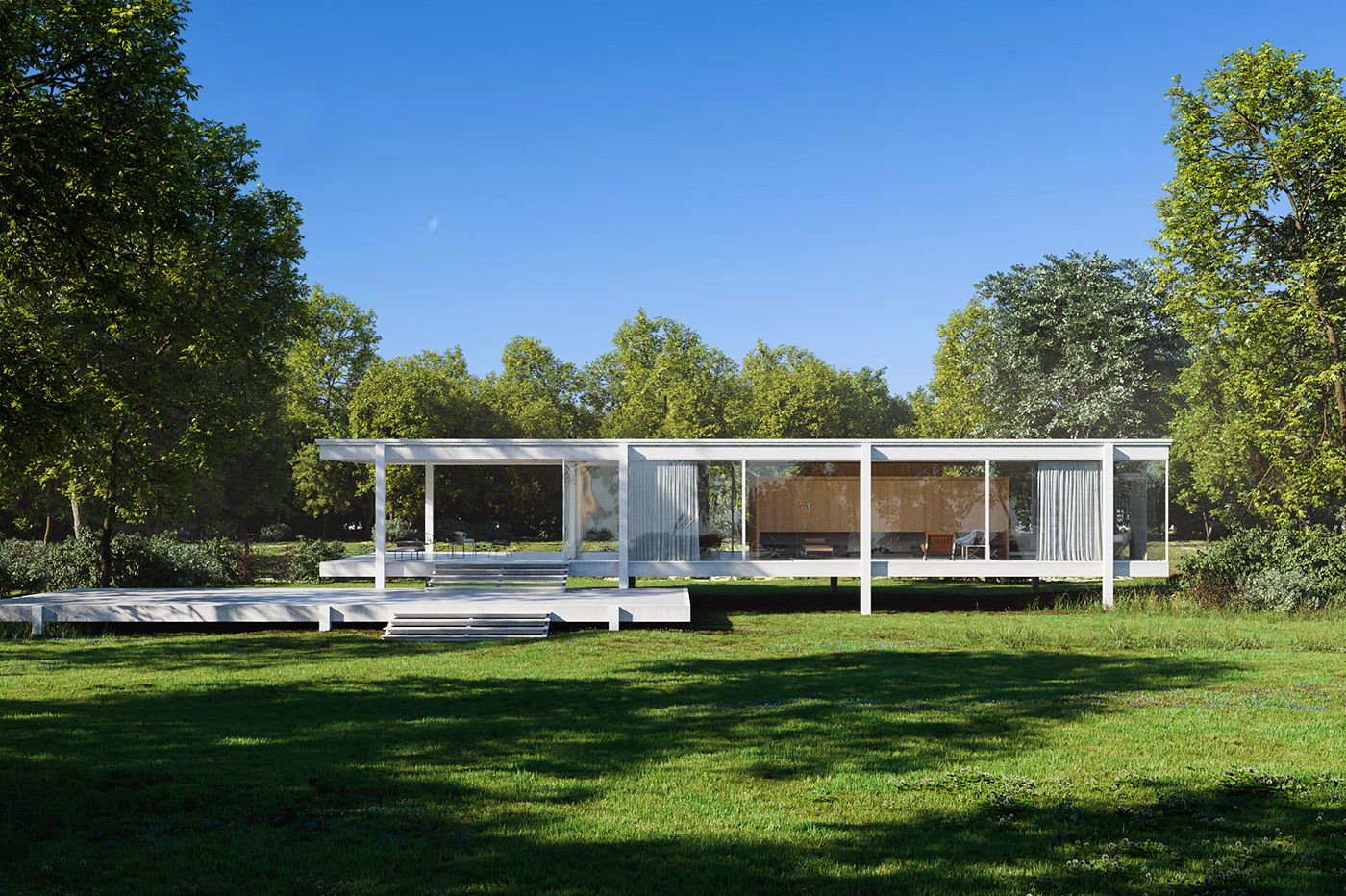 米斯·范·德·罗厄的玻璃别墅-9