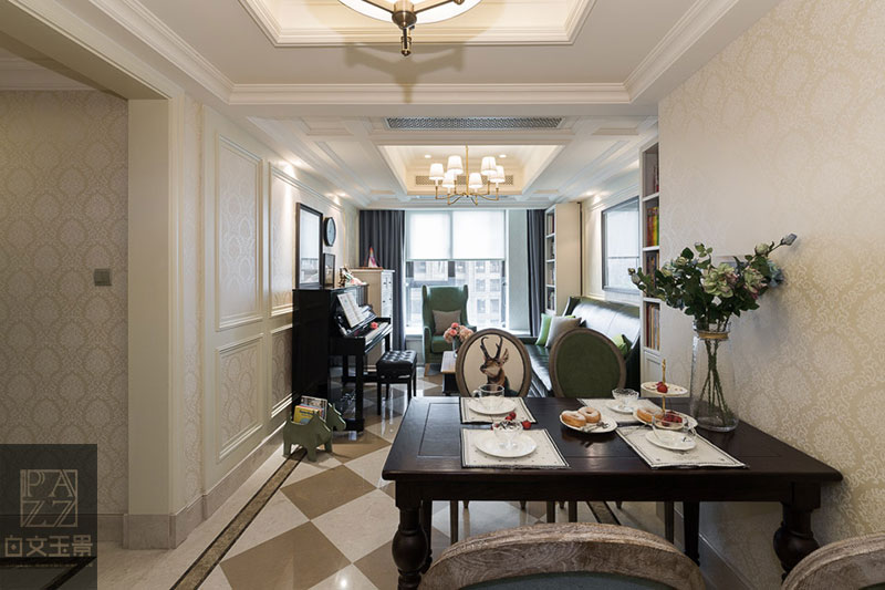 远洋公馆【爱丽丝之境】混搭风，89㎡空间色彩跳跃精灵起舞-17