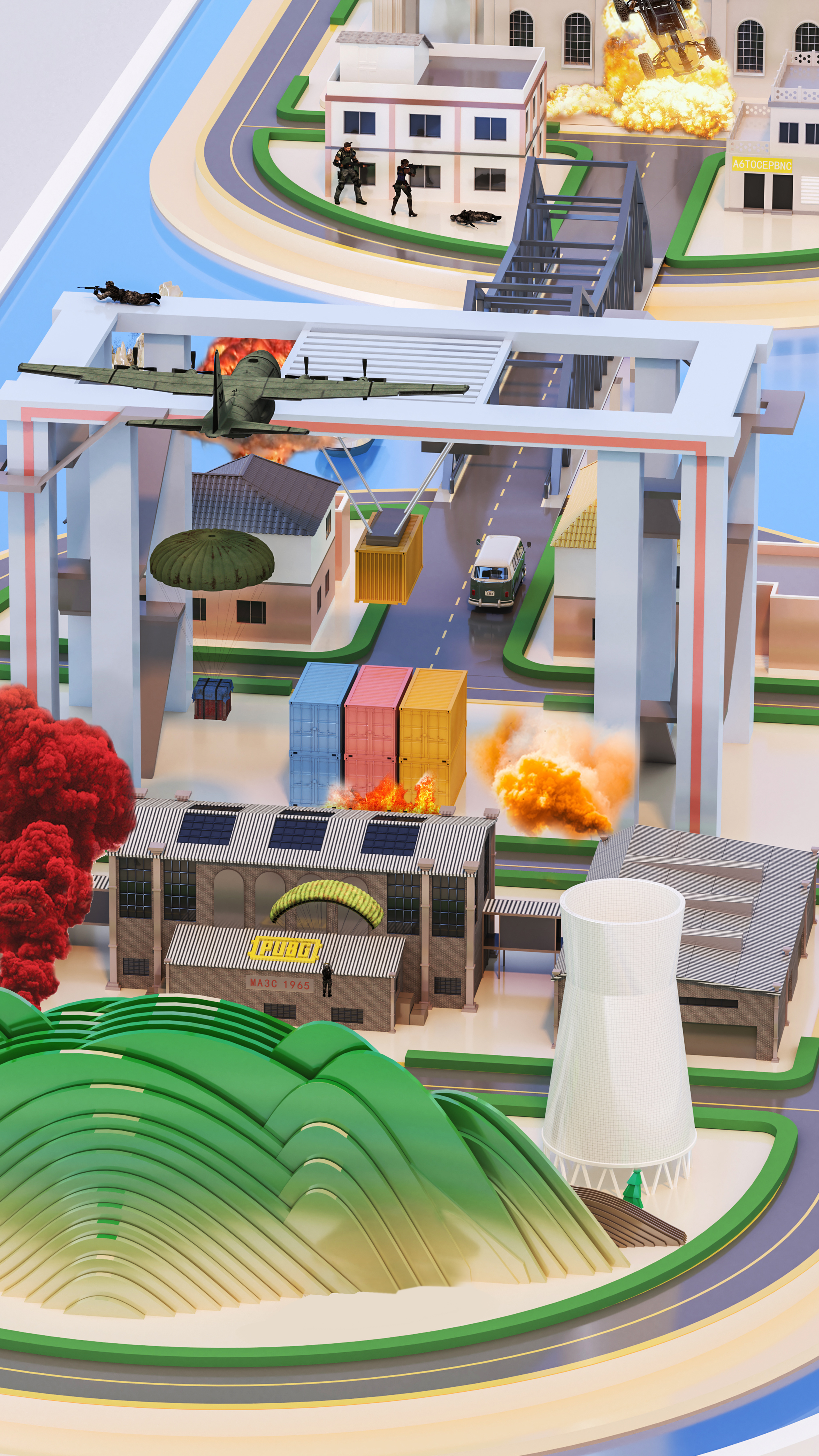 VIVO+PUBG 游戏沙盘展示设计 大匠几何创意-16