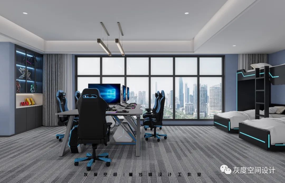 赛博朋克电竞酒店丨灰度空间设计-64