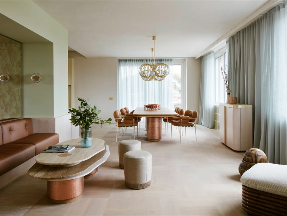 罗马的浅色调粉绿公寓丨意大利罗马-2