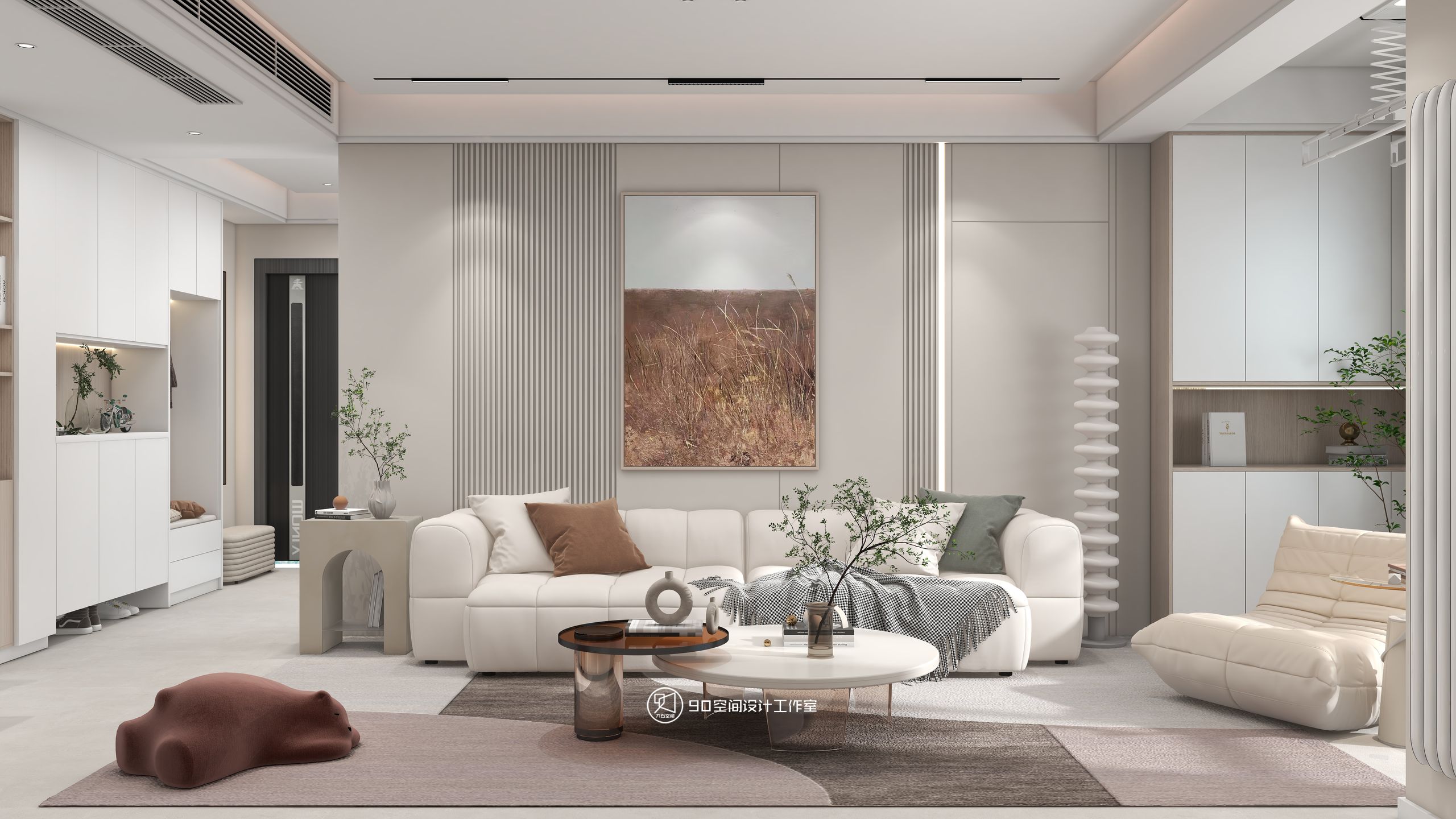 星月糖现代奶油风格丨90 空间设计-2