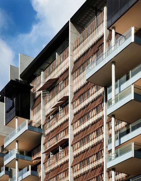 Raised outdoor cabins connect to Goodwood Residence apartments by WOHA-23