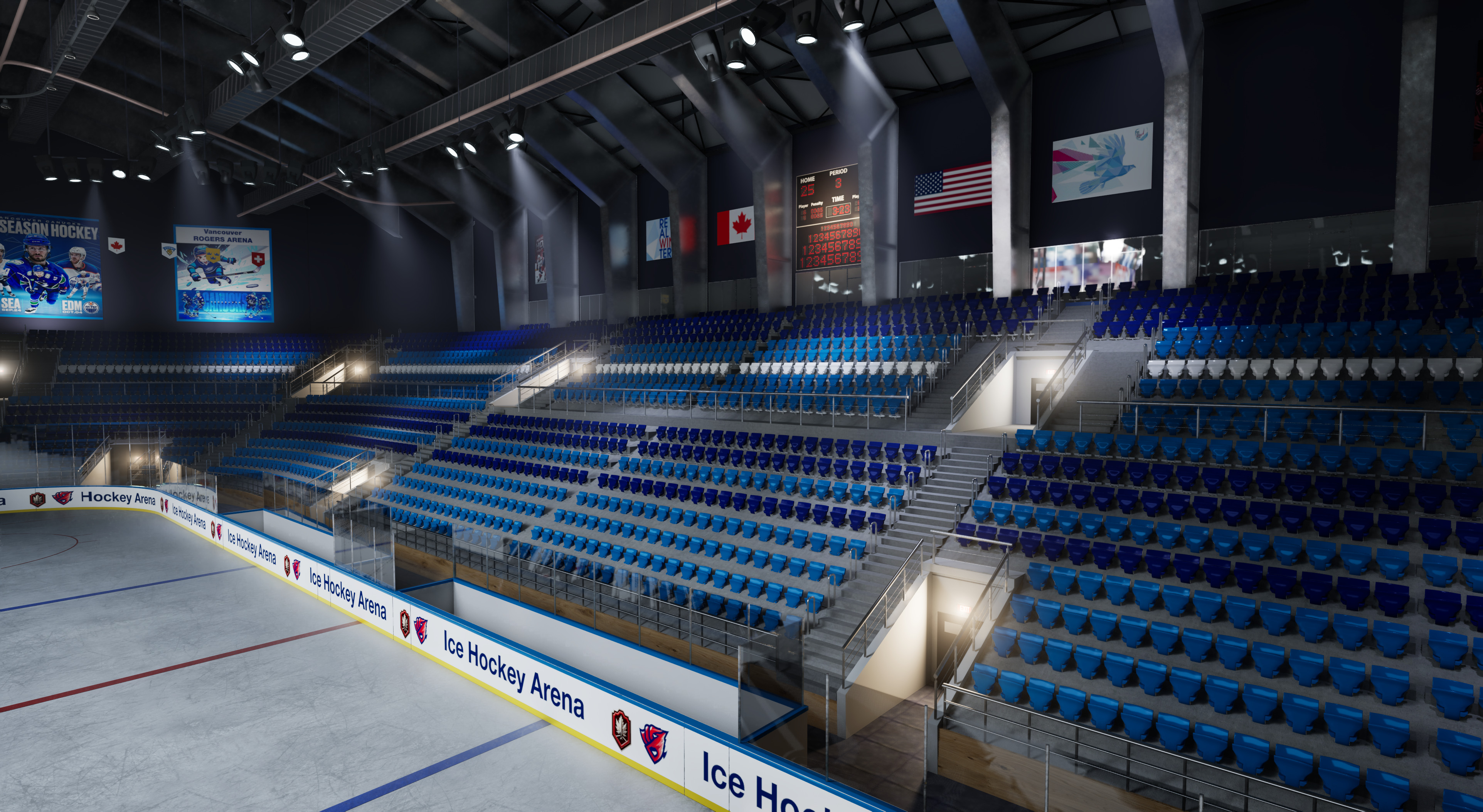 Ice Hockey Arena Stadium 3D model-13