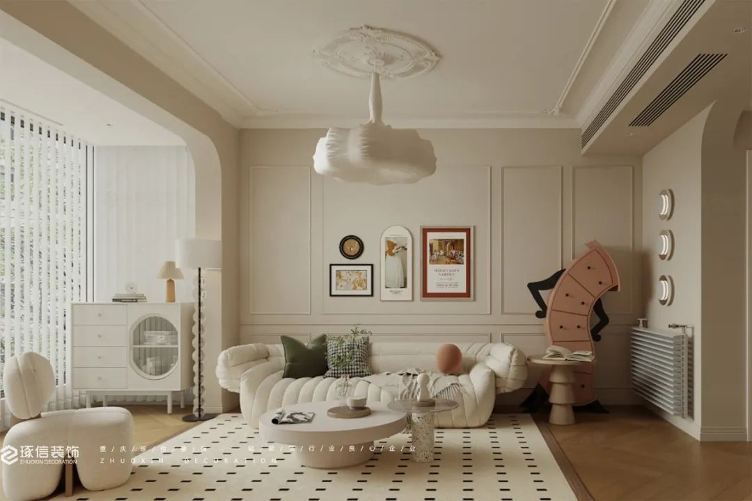 奶油法式风情 · 恒大山水城精装房改造案例丨刘娟-8