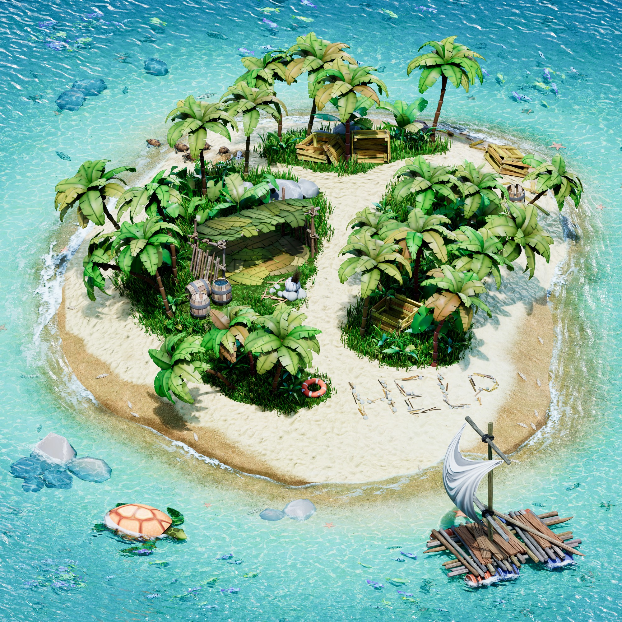 Stylized Desert Island-0